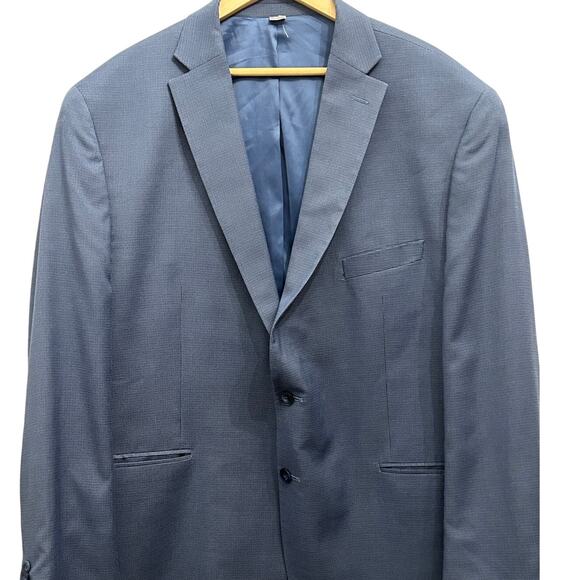 Michael Kors Men’s Light Blue Checked Blazer Sport Coat 52R Classic Tailored - Picture 1 of 5